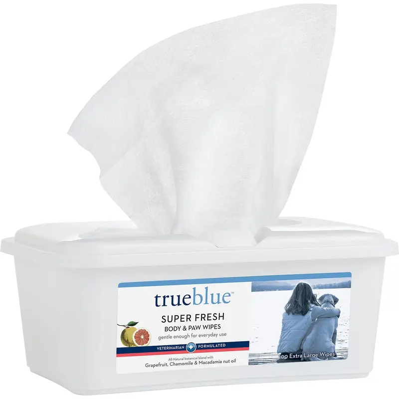 True Blue Super Fresh Body & Paw Wipes 100 ct.