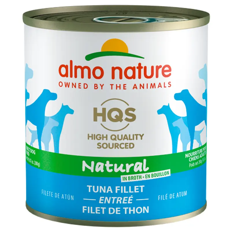Almo Nature HQS Natural Tuna Fillet Entree Canned Dog Food: 9.87- Oz Cans, Case of 12