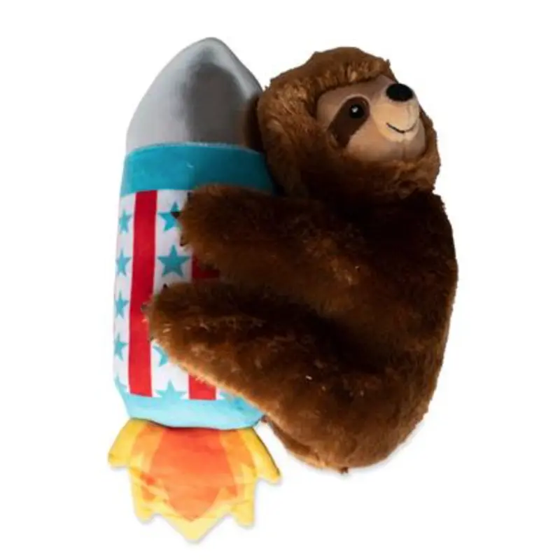 Fringe Rocket Sloth Plush Dog Toy