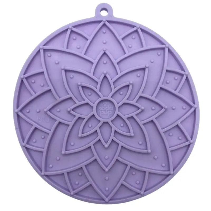 SodaPup Lotus Design eMat Enrichment Lick Mat With Suction Cups Pastel Purple