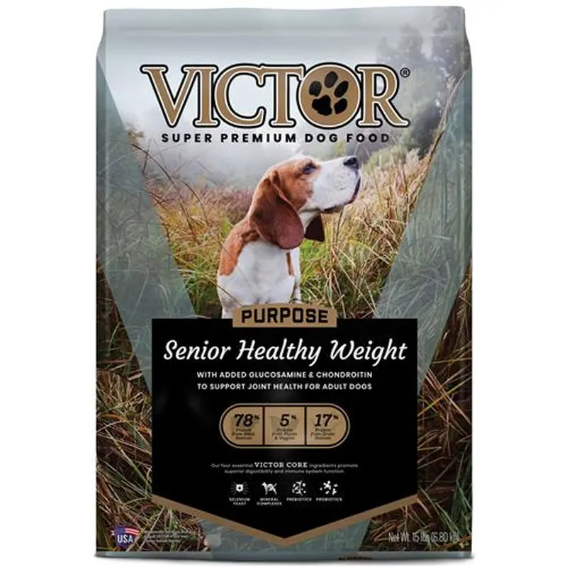 Victor Super Premium Dog Food Senior-Healthy Weight 15 Lb