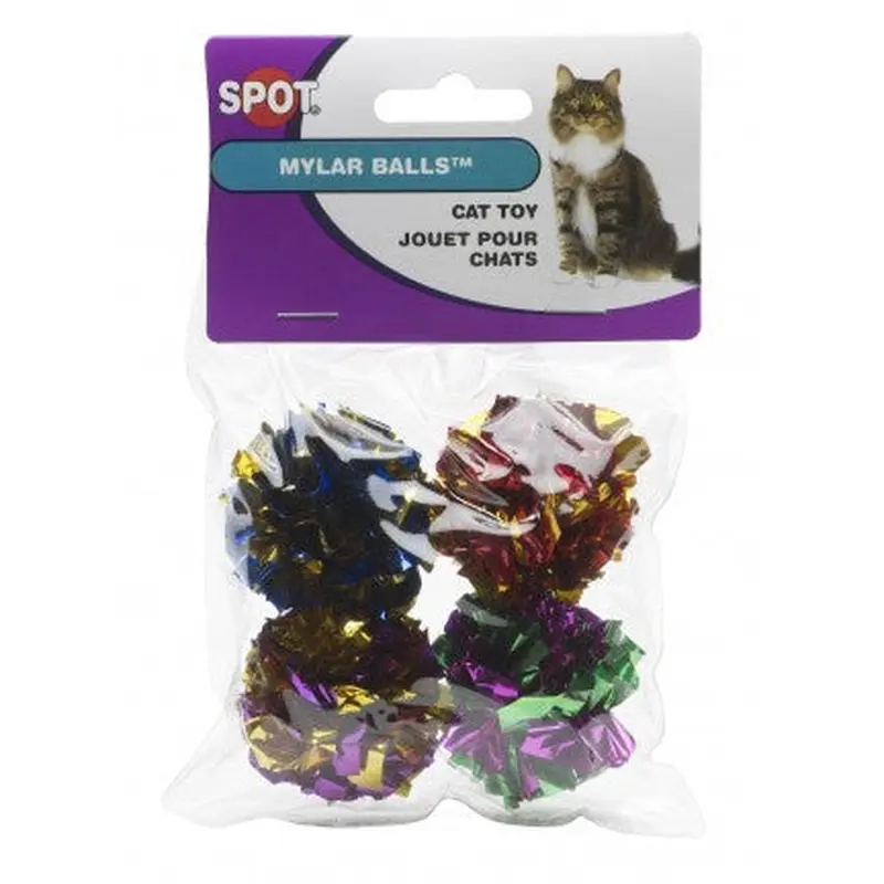 Spot Ethical Pet Cat Toy Mylar Balls 4Pk