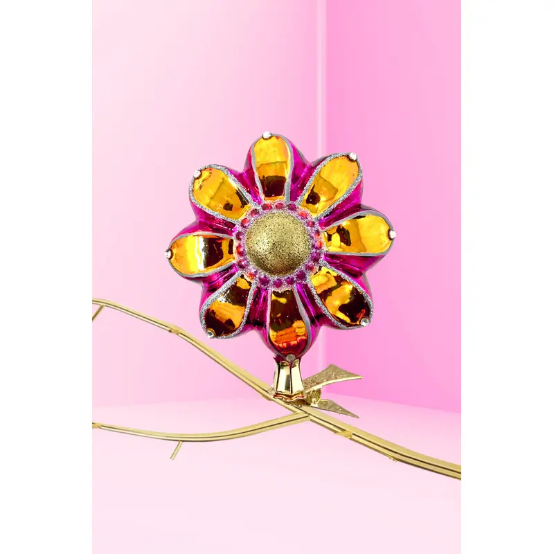 Cosmos Boho Charm Clip-On Polish Glass Ornament