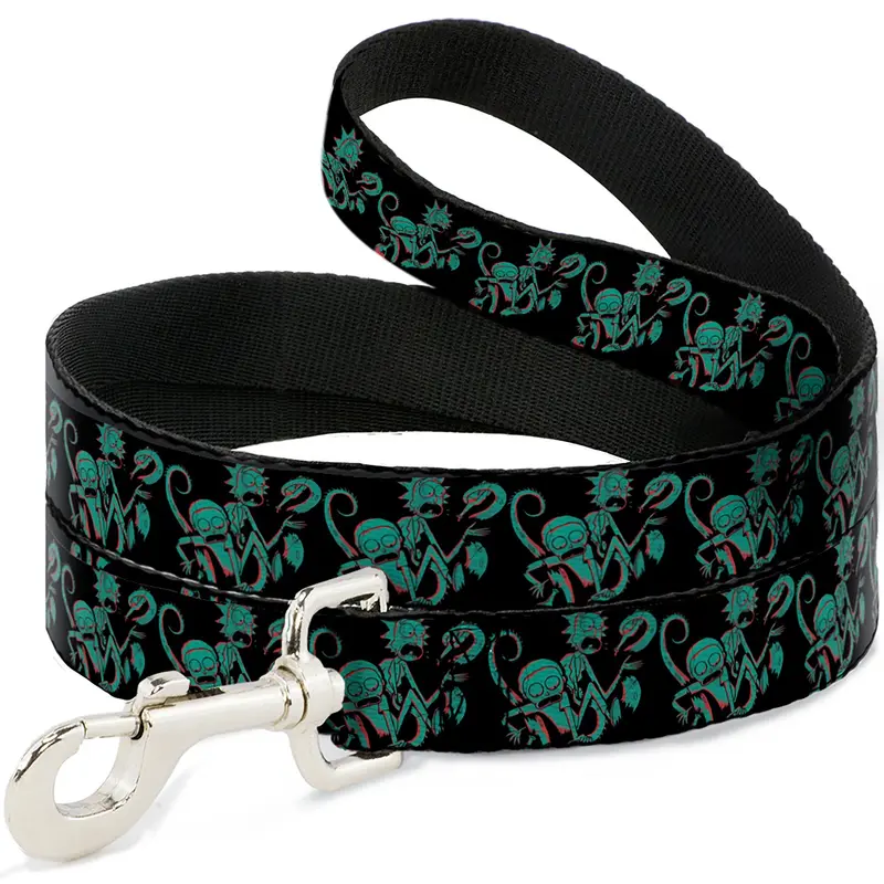 Dog Leash - Rick and Morty Psychedelic Monster Pose Black/Greens