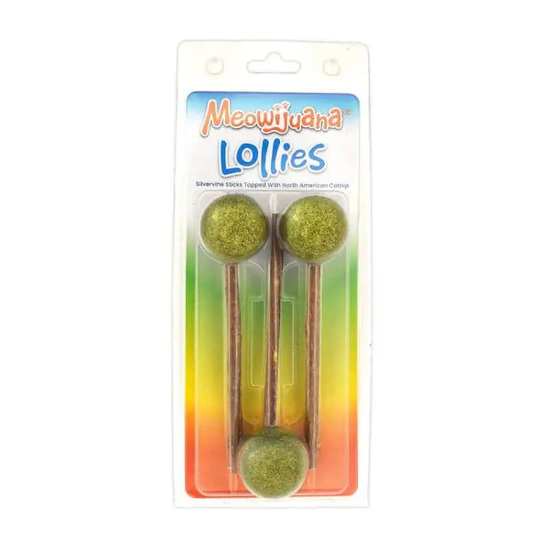 Meowjiuana Lollies Silvervine Sticks with Catnip Cat Treats (3 pack)