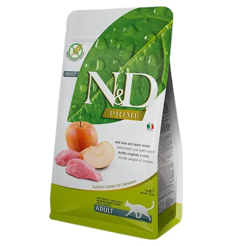 Farmina N&D Prime Grain Free Dry Cat Food - Boar & Apple - 11lb Bag