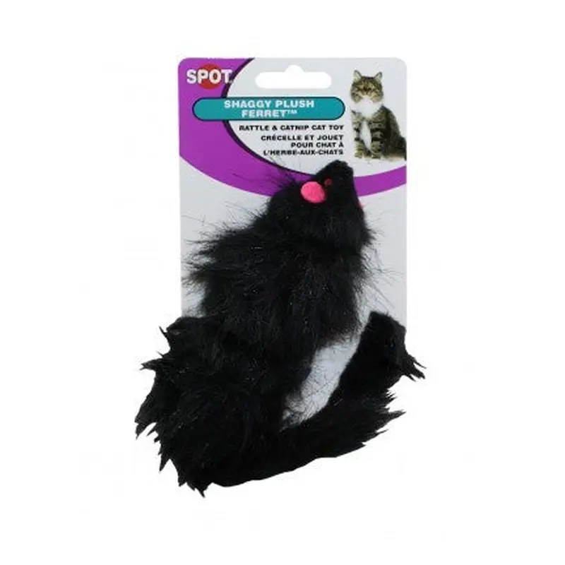 Spot Ethical Pet Cat Toy Shaggy Plush Ferret Rattle & Catnip