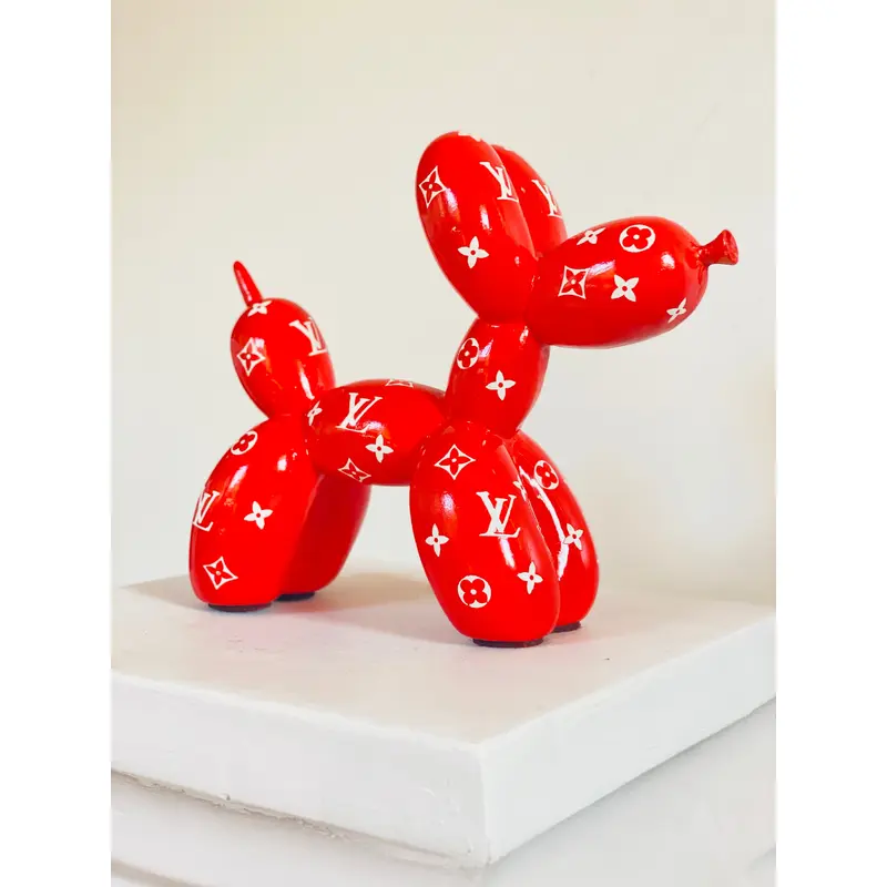 Designer Luxury Balloon Dog Statue in Red