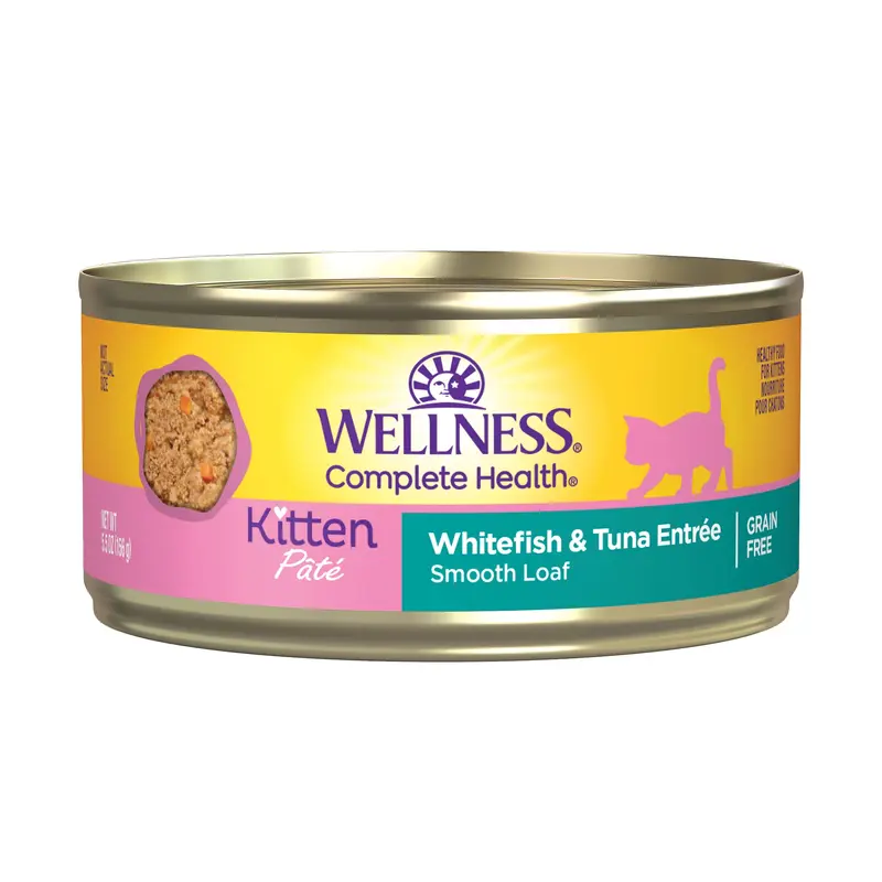 Wellness Complete Health Kitten Canned Wet Cat Food Whitefish & Tuna Entre 5.5 oz