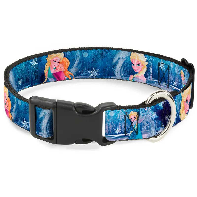 Plastic Clip Collar - Frozen Elsa the Snow Queen Poses/Snowflakes