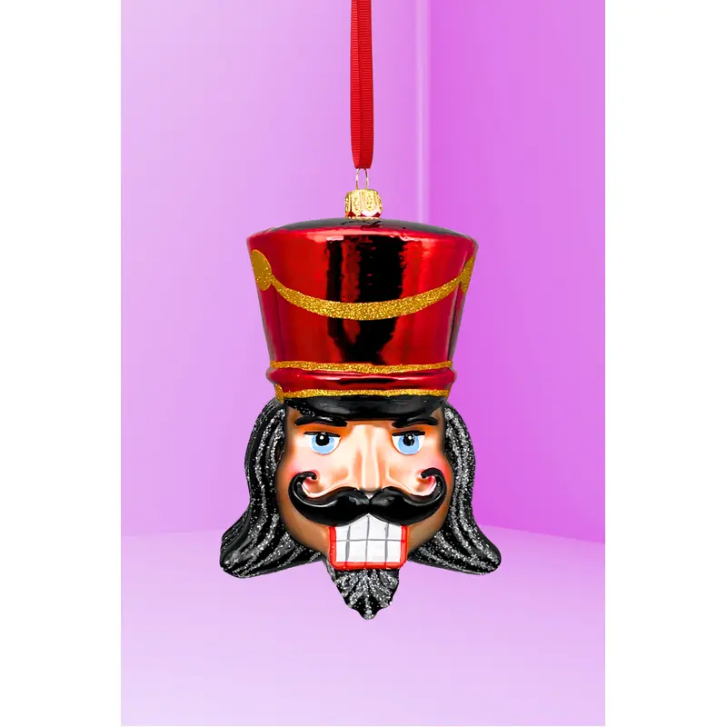 Crimson Glass Nutcracker Ornament