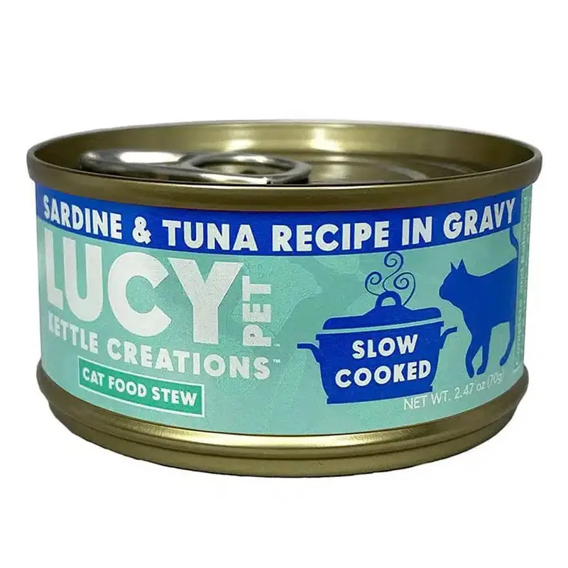 Lucy Pet Kettle Creations Sardine and Tuna Recipe in Gravy Cat Food 2.47oz