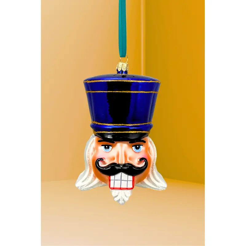 Royal Blue Glass Nutcracker Ornament