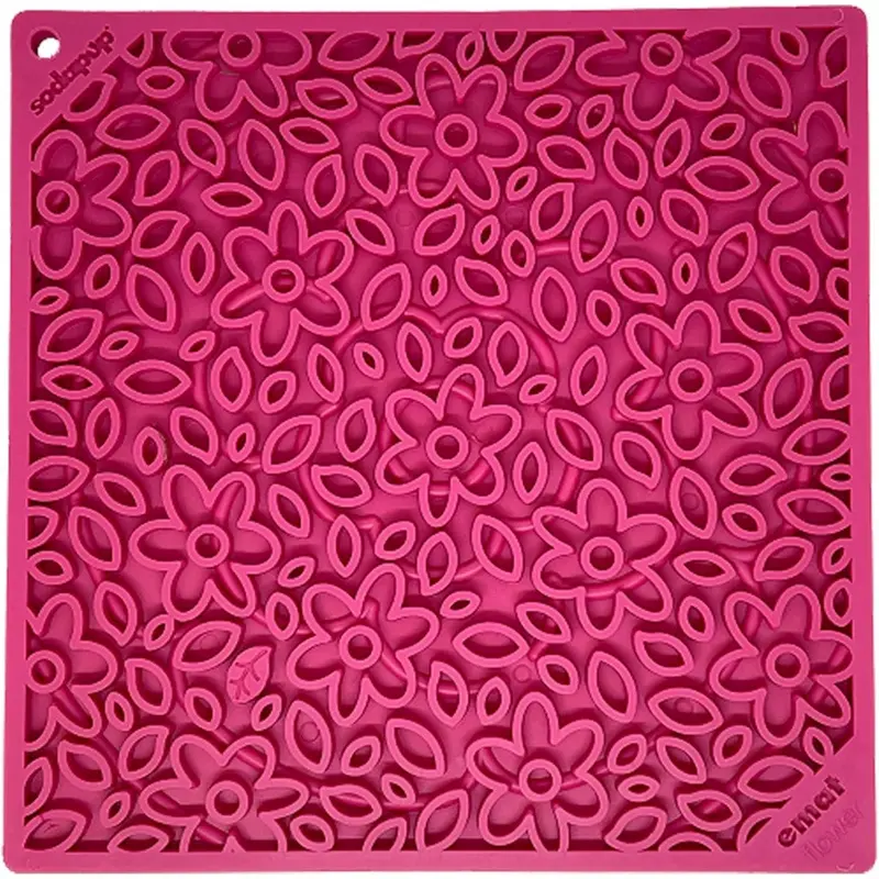 SodaPup eMat Flower Power Lick Mat Pink Large