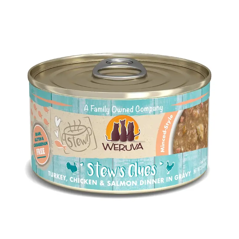 Weruva Turkey, Chicken & Salmon Dinner in Gravy Wet Cat Food, 2.8oz