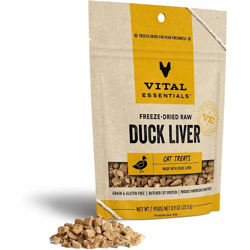 Vital Essentials Cat Freeze Dried Duck Liver .9 oz.