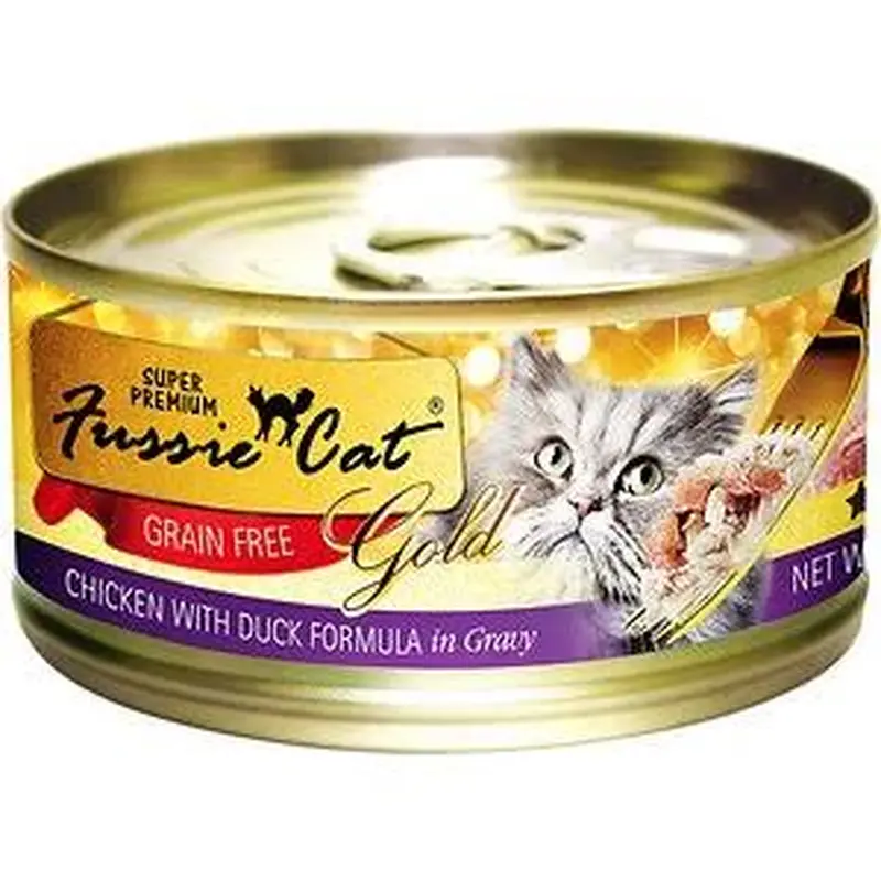Fussie Cat 5.5 oz Grain Free Gold Chicken & Duck Gravy Cat Food