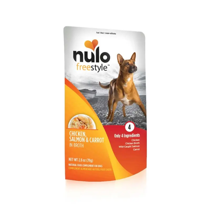 Nulo, Freestyle Puppy & Adult Chicken, Salmon & Carrot Recipe Dog Food Pouch,