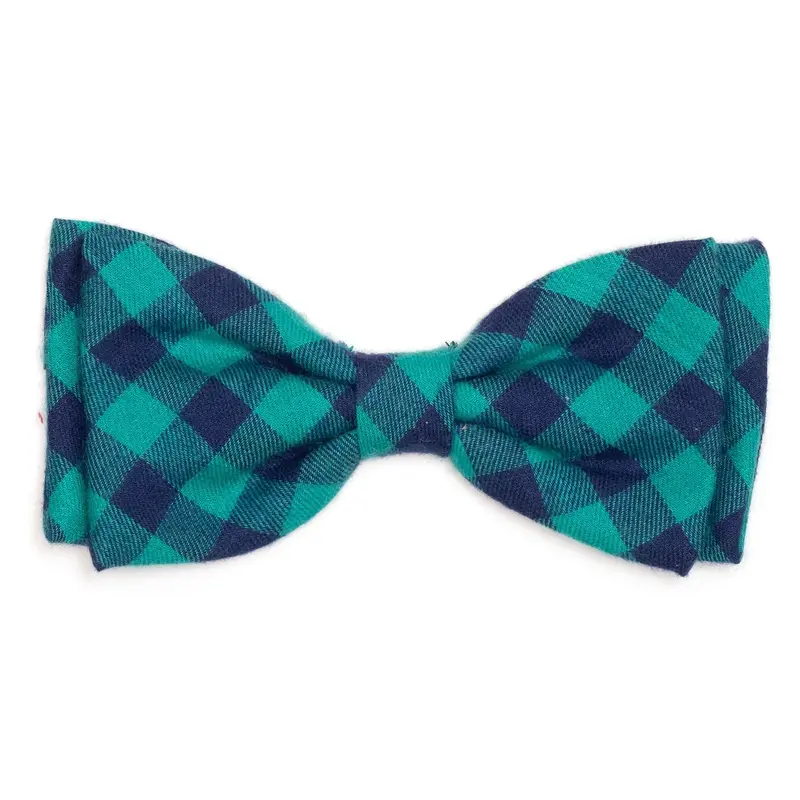 GREEN/NAVY BUFFALO CHECK BOW TIE