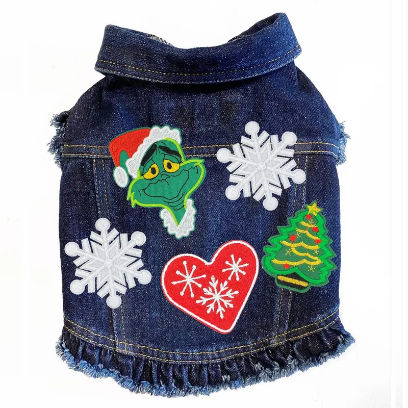 Grinch Denim Dog Jacket