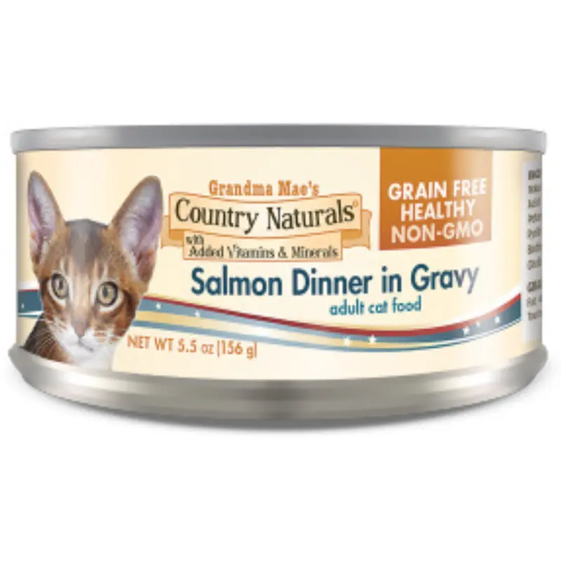 Grandma Mae's Non-GMO Salmon Dinner in Gravy Cat Food 5.5oz