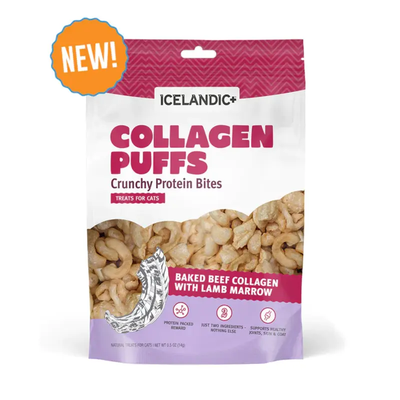 Icelandic+ Beef Collagen Puffs with Marrow Treats for Cats 0.5oz