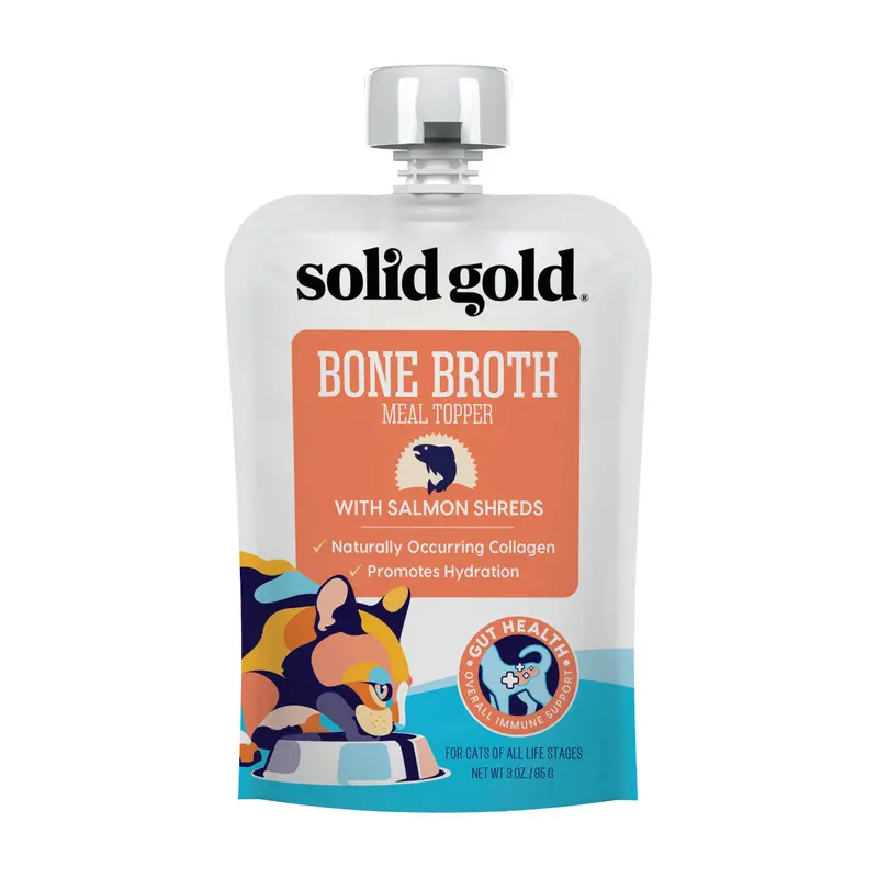 Sold Gold Bone Broth 3oz  Salmon Shreds