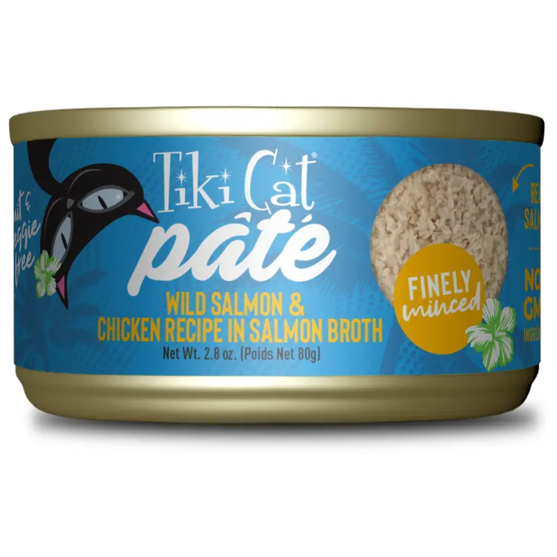 Tiki Cat Luau Pt Wet Cat Food, Salmon & Chicken, 2.8 oz. Can