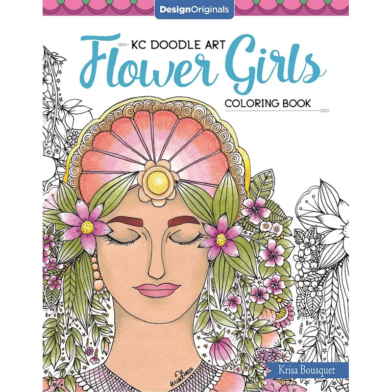 KC Doodle Art Flower Girls Coloring Book