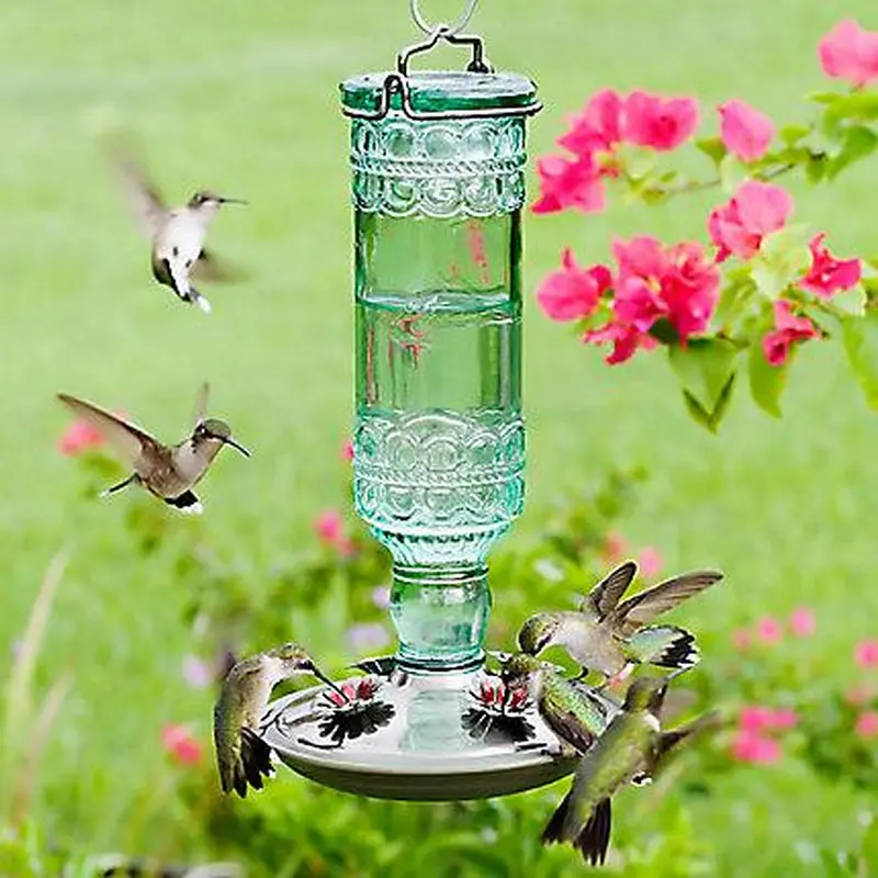 Perky-Pet Antique Bottle Glass Hummingbird Feeder - 10 oz Nectar Capacity
