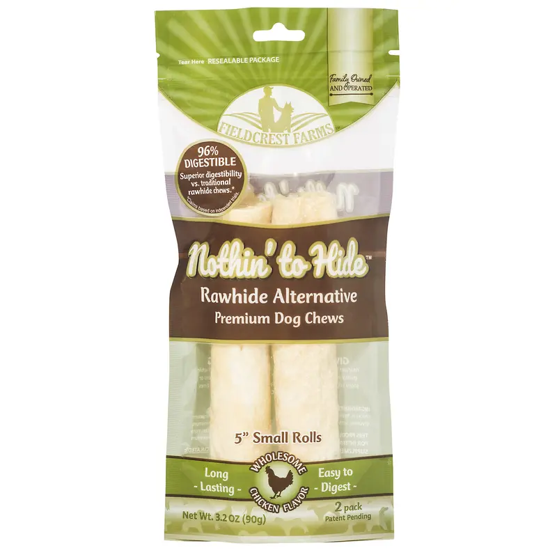 TopDawg 39134 5 in. Nothin to Hide Rawhide Alternative Chicken Roll - Small - Pack of 2