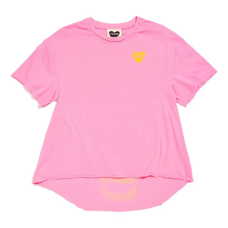 Found My Animal Big Full Heart T-Shirt, Candy Pink + Sunshine Yellow