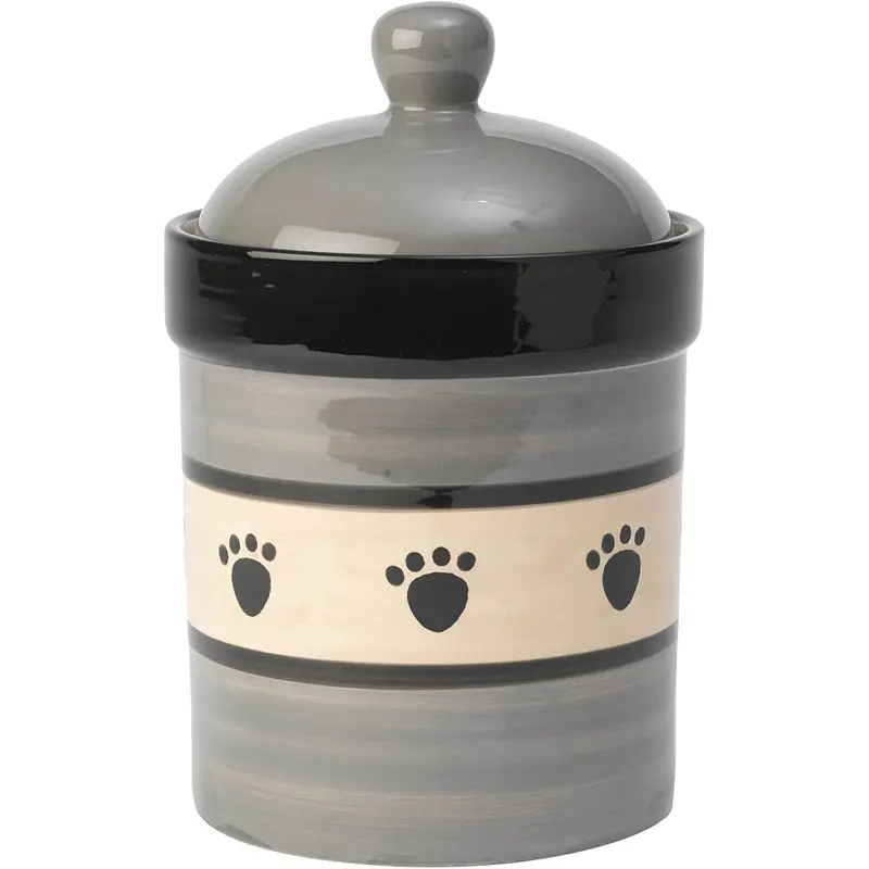 PetRageous Designs Metro 9" Treat Jar Gray/Taupe