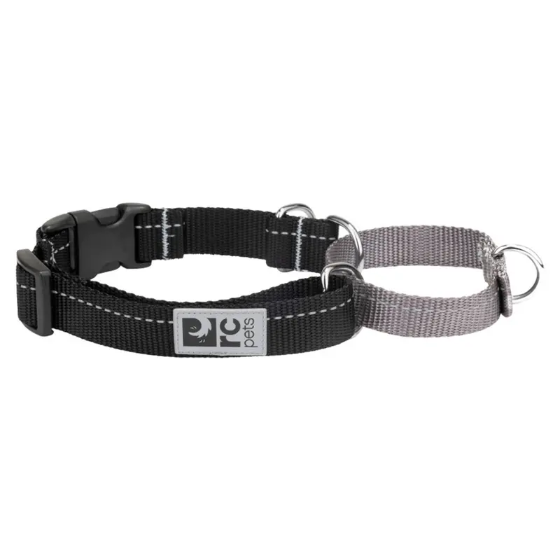 RC PETS Dog Primary Web Training Clip Collar, Black, S, 3/4"/ 11" - 14"