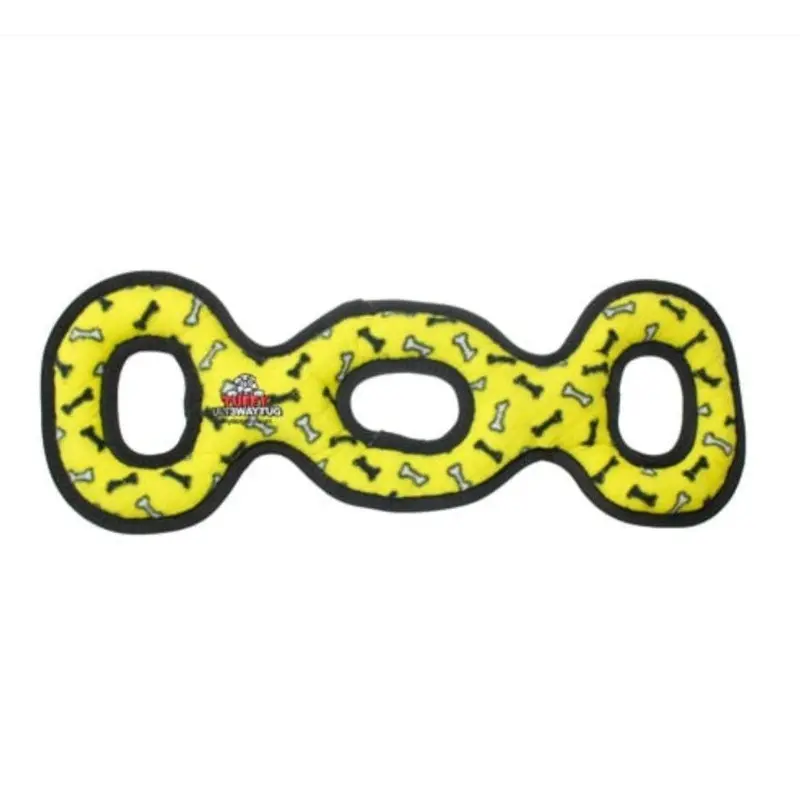 Tuffy Ultimate 3-Way Tug Bone Dog Toy, yellow