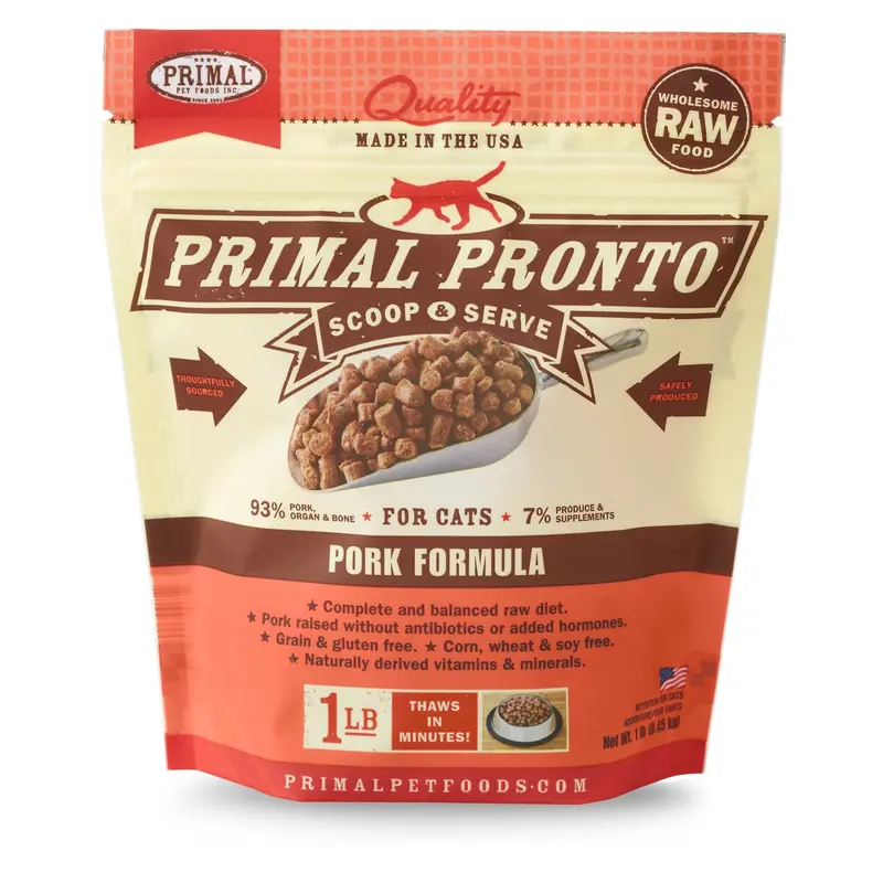 Primal Pronto Cat Raw Pork 1lb.