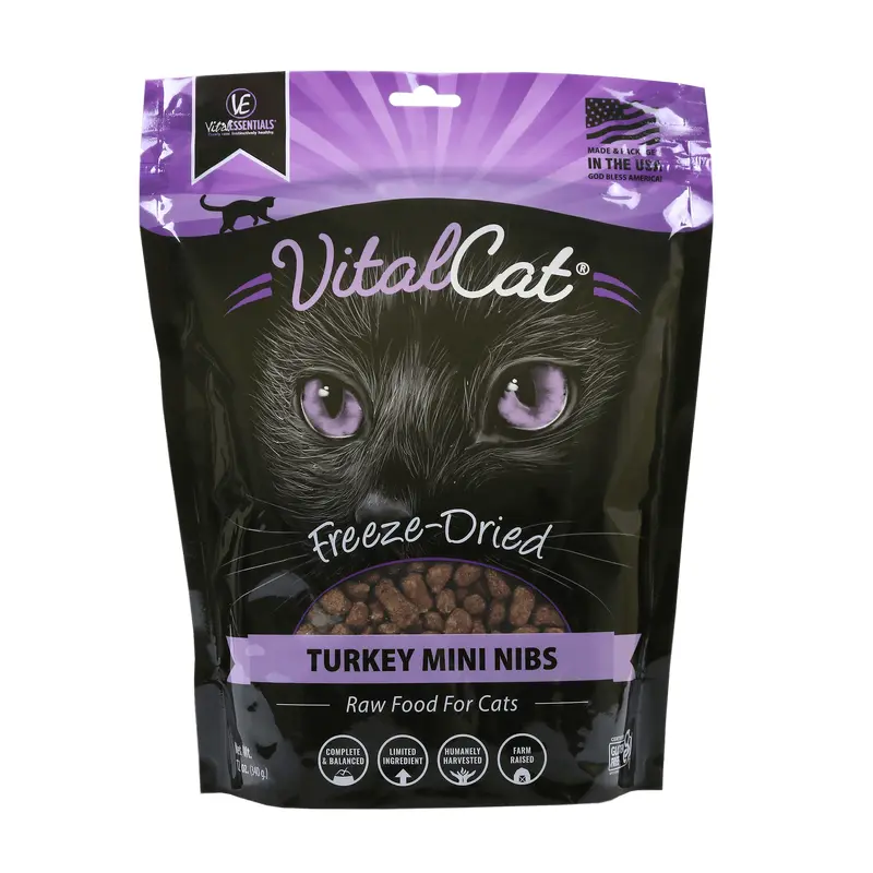 Vital Essentials Freeze Dried Cat Mini Nibs 12oz Turkey