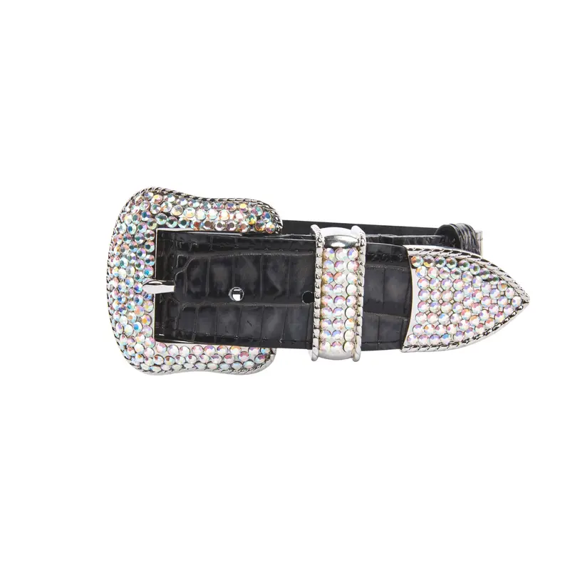 Dark Grey/Light Grey Embossed Croc Italian Leather Silver Swarovski Crystal Collar