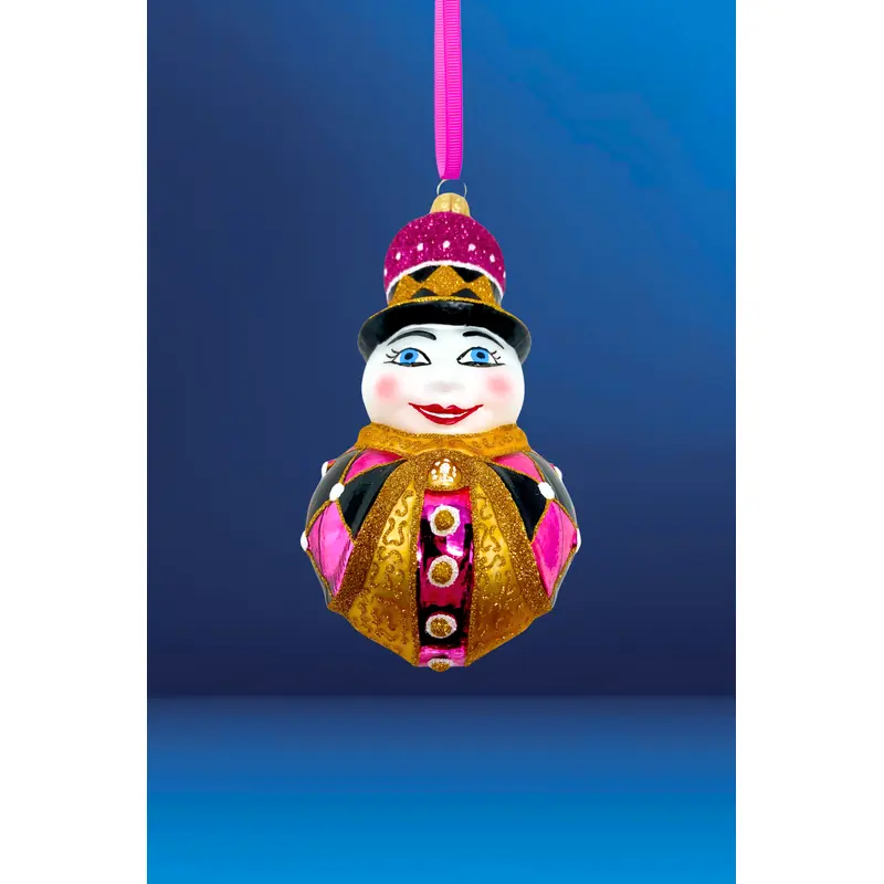 Rosie Noelle Snowman Glass Ornament