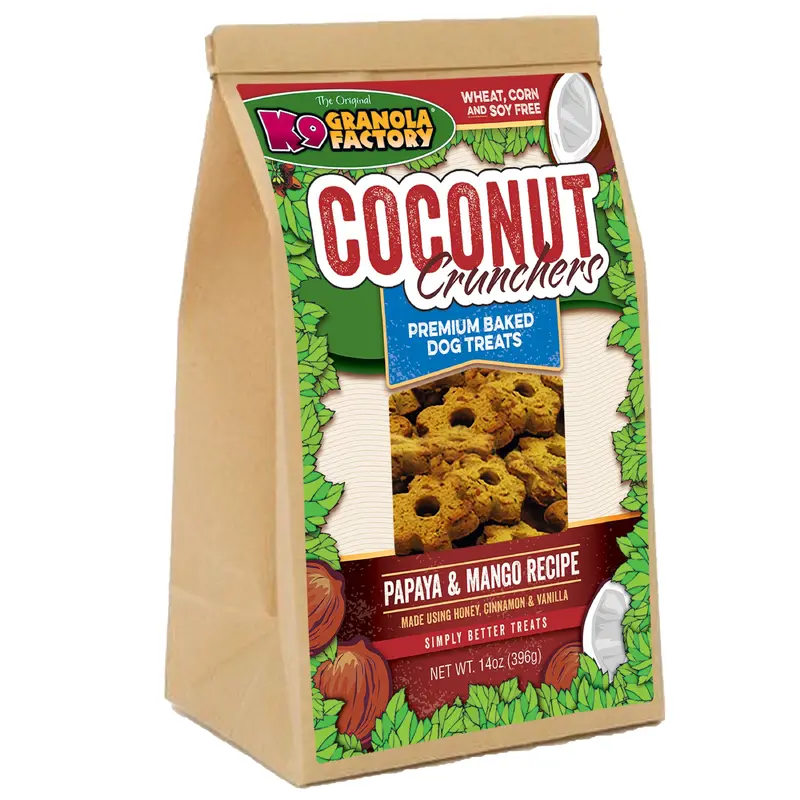 K9 Granola Factory Coconut Crunchers, Papaya & Mango Recipe Dog Treats (14oz)