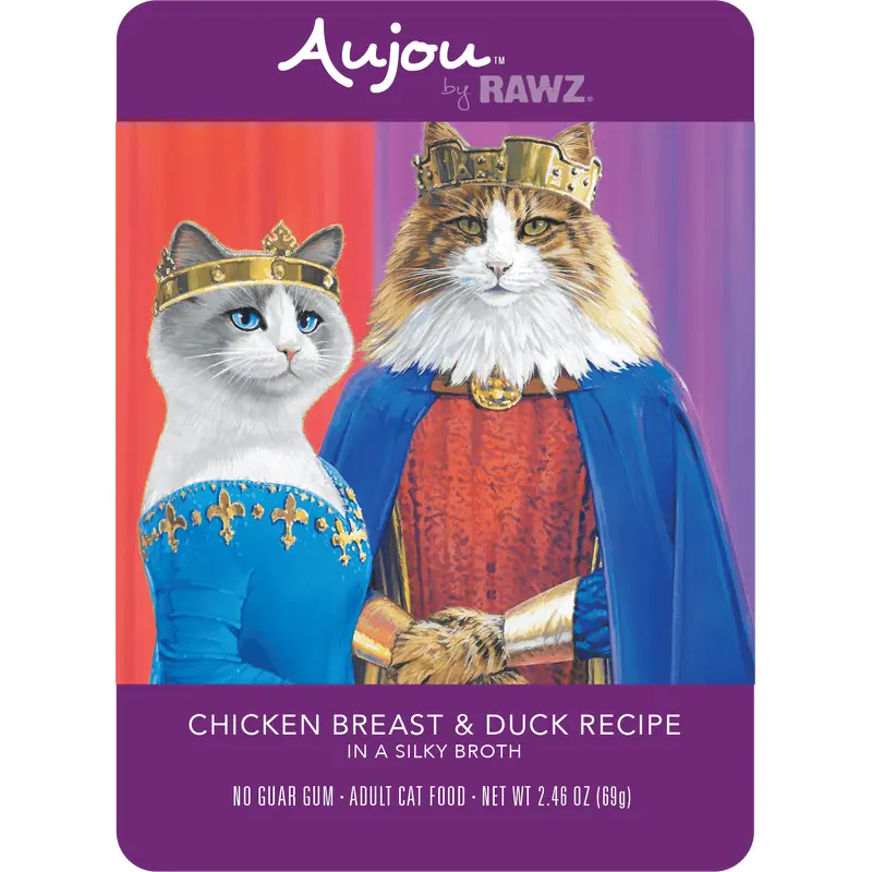 Rawz Aujou 2.5oz Cat Food Pouch Chicken and Duck