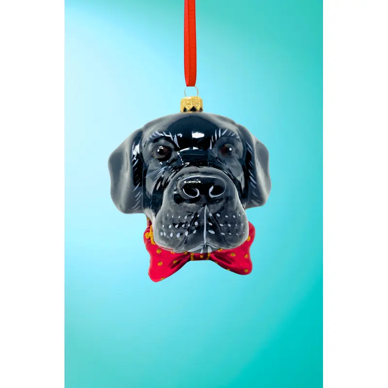 Black Labrador Polish Glass Ornament