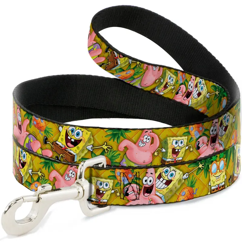 Dog Leash - SpongeBob & Patrick Starfish Poses Pineapple Gold