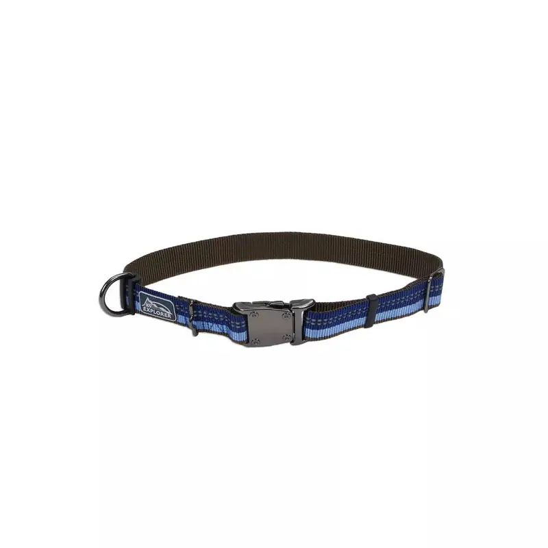 Coastal K9 Explorer 1in Wide 12-18in Reflective Adjustable Dog Collar Sapphire
