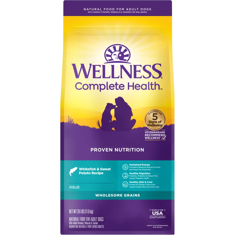 Wellness Complete Health Adult Whitefish and Sweet Potato Dog Food