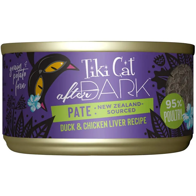 Tiki Cat After Dark Duck Chicken Liver Pate Cat Food 3oz