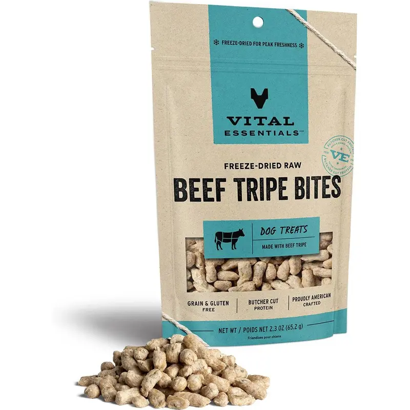 Vital Essentials Freeze Dried Beef Tripe Bites 2.3 oz.