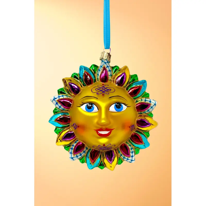 Aztec Sun Glass Ornament (RPG)