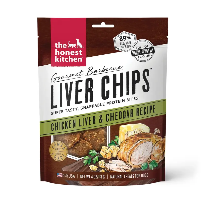 Honest Kitchen Gourmet BBQ Chicken Liver Chips Dog Treats (4oz)