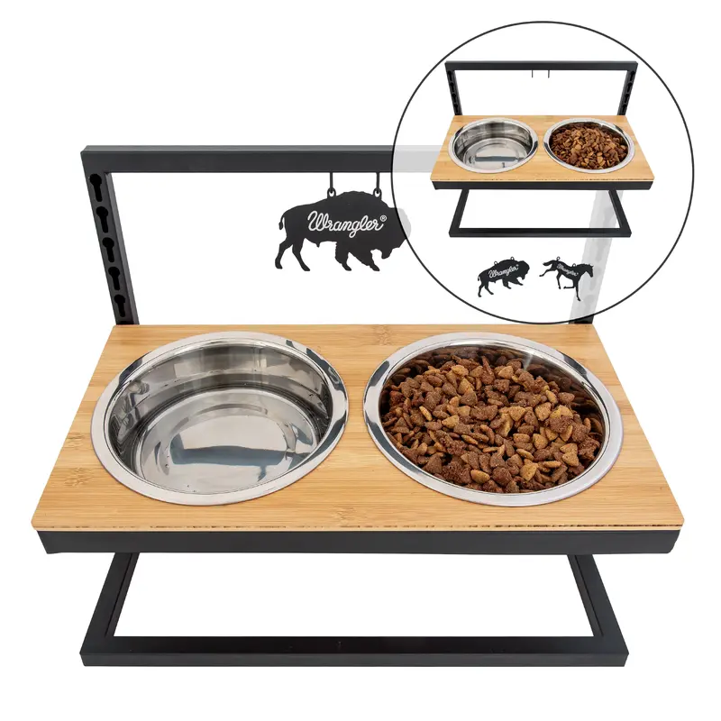 Wrangler Adjustable Elevated Feeder  Horse & Bison Ornaments
